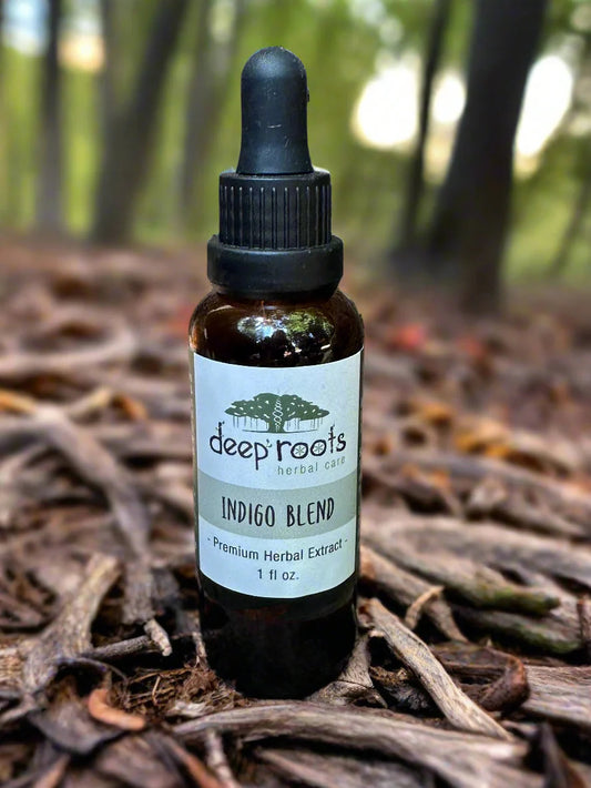 Indigo Blend Tincture with Butterfly Pea and Blue Lotus, Relaxation and Mood Support, Organic Flower Extract